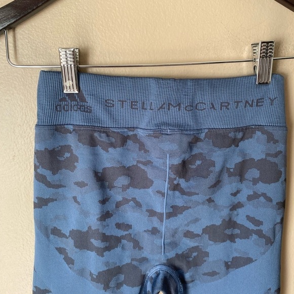 Adidas by Stella McCartney Blue Stretch Jaquard Leopard Tight Leggings in Blue - Picture 9 of 10